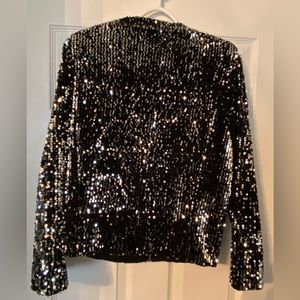Black sparkly bomber style jacket